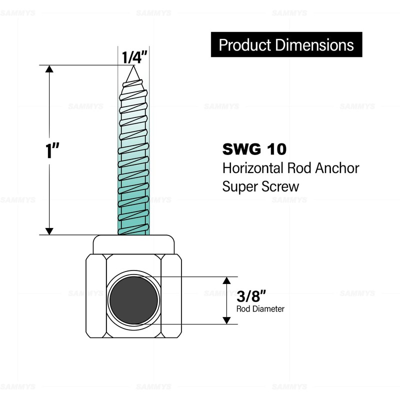 Sammys 8022925-25 3/8 x 2 1/2'' Horizontal Rod Anchor Super