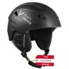 Black Crevice Adult Ski Helmet Stripe, Matt Black/White, S