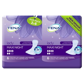 TENA Lady Maxi Night Pads, 2 x 6 pack