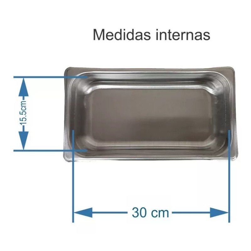 Gal 2 Insertos Contenedores De Acero Inoxidable 32.5x17.5 Bufet