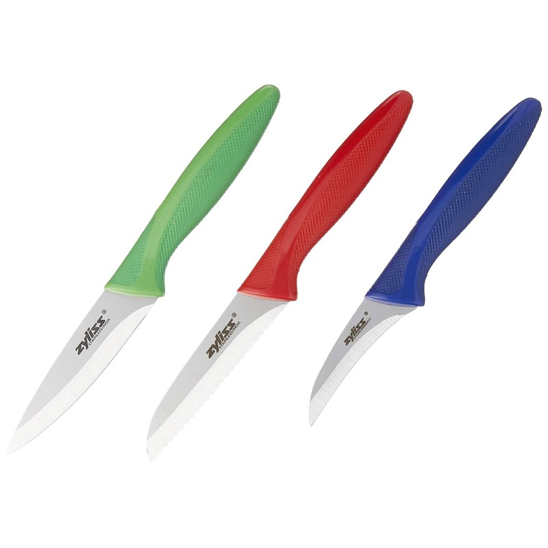 Zyliss 3 Piece Peeling & Paring Knife Set with Covers