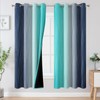 Estelar Textiler Navy Blue and Teal Blackout Curtains 72 Inch