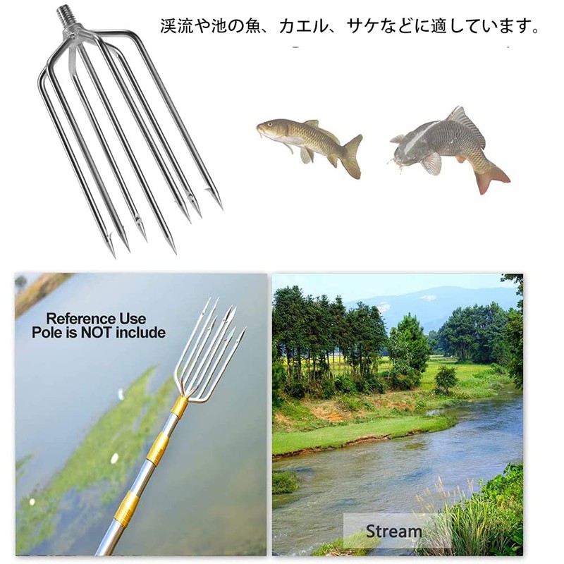 DEWEL 7-Pronged Spearfishing Spear Tip - Lightweight, Rust-Resistant Fork for