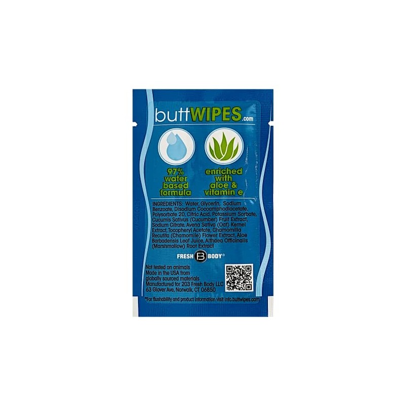 Fresh Body FB Buttwipes Flushable Wipes (30 Count) - Individually