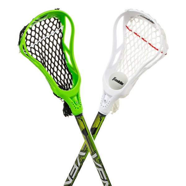 Franklin Sports 32in Youth Practice Lacrosse Stick and Ball for Ages 3+ - Learn to Play and Teach Fundamentals - Perfect for Beginners - 2 Practice Lacrosse Sticks and 1 Practice Lacrosse Ball