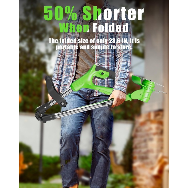 Cordless Weed Wacker, 3-in-1 stringless Weed Wacker, Foldable 2.0Ah Battery
