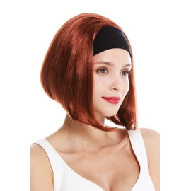 WIG ME UP - GFW948-H-130 women's party wig headband short sleek 80's retro look copper red