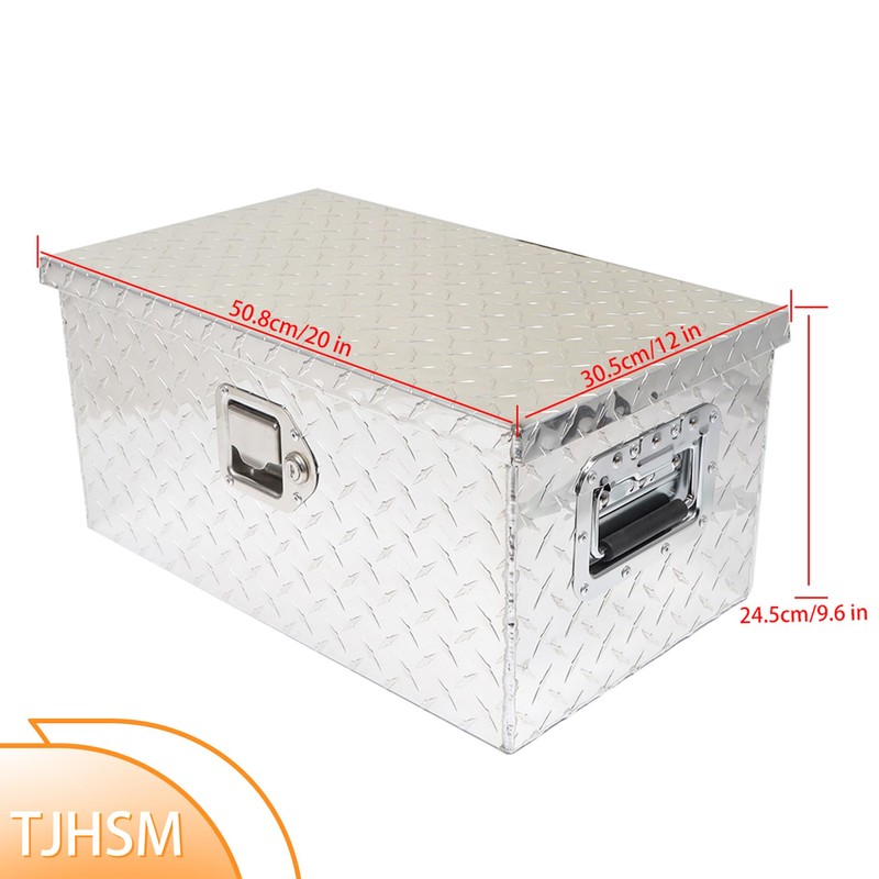 TJHSM 20 Inch Silver Heavy Duty Aluminum Tool Box with