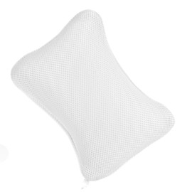 Quuylin Bath Pillow with 2 Strong Suction Cups, Bath Pillow for Bathtub, Bath Pillow with Ergonomic Fit, Pillow for Optimal Neck Relaxation, Relaxing Spa Basic Equipment (White)