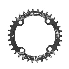 ENGWE MTB Bike Chainring 104BCD Narrow Wide Chainring, 32T 34T 36T 38T Round Oval Chainrings, Aluminum Single Chainrings Chainwheel, Fits 8 9 10 11 Speed Chains (Round, 34T)