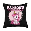 Rainbows Are Just Unicorn Breadcrumbs Unicorn Throw Pillow