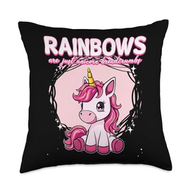 Rainbows Are Just Unicorn Breadcrumbs Unicorn Throw Pillow
