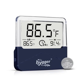 hygger - Termómetro digital para acuario registra un medidor de temperatura máximo mínimo con visualización LCD para tanque de peces calcomanía para agua salada, agua dulce, pescado, anfibios,
