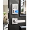 Tinewa Square Keyless Entry Door Lock with 2 Lever Handles,