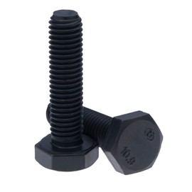 M16x50 Sechskantschrauben, schwarz Hochfester Stahl metrische Kopfschrauben geeignet für Metall, Bauarbeiten, Automobil, Maschinen, Heimwerker, Klasse 10.9 DIN933 16mm x 50mm (3 Stück)