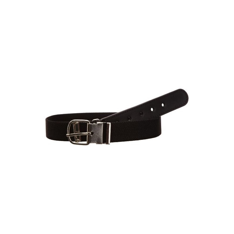 Playshoes Kids Elastic with Genuine Leather Girl's Belt Black 75