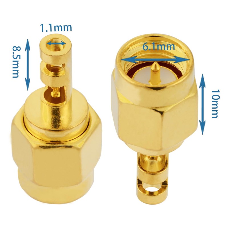 POBADY 10 Piezas Conectores SMA de 50 Ohmios SMA Conector