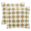 SAFAVIEH Carna Amist Green Throw Pillows (Set of 2), 20"