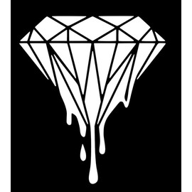 Diamond Drip Ice MKR Decal Vinyl Sticker |Cars Trucks Vans Walls Laptop| White | 5.5 x 4.7 in|MKR2360