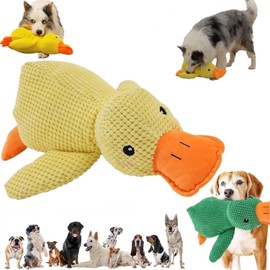 Aymxcls Calming Dog Toy, Crinkle Squeaky Plush Puppy Chew Toys for Teethin, Calming Duck Durable and Soft, Interactive Dog Toys for Dogs Indoor Puppy (Duck)