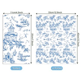 120Pcs Blue Floral Theme Napkins Paper Blue White Floral Disposable Paper Napkins Flower Luncheon Napkins Hand Towels for Birthday Baby Shower Dinner Picnic Party Tableware Decor Supplies