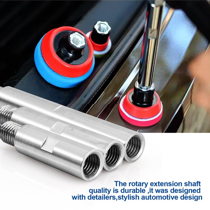 HOMESOM Stainless Steel Rotary Extension Shaft Set for Polishing Pads,Polisher,5/8"-11