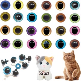Hanlintk 12-25mm Doll Safety Eyes, Colorful Plastic Crochet Eyes with Washers for Dolls, Dolls, Plush Toys and Teddy Bear Crafts Teddy Bear Craft (Multi-Colour)