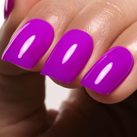 Ozzeal Neon Gel Polish,0.5 Fl Oz Neon Purple Gel Nail Polish Bright Spring Summer Soak off LED UV Gel Nail Polish Art Starter Manicure Salon DIY Nail Gel Polish