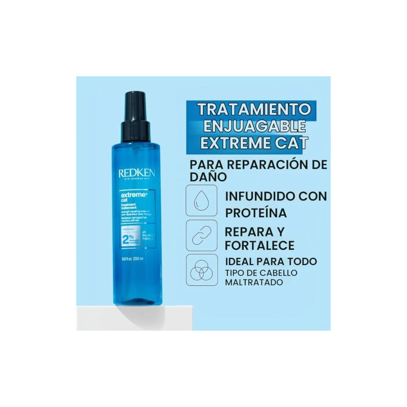 Redken Tratamiento Extreme Cat Cabello Muy Dañado Reconstruye Fortalece Ayuda