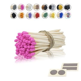3” Inch Long Wooden Refill Matchsticks with Strike Stickers - Safety Matches Wholesale Bulk Loose by Chandler Studio (Pink, 50 Pieces)