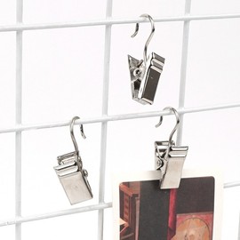 Mini Hook Clips (8-Pack) - Small Memo & Photo Wall Mount Organizers Fixed Type 4ea