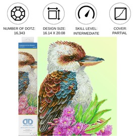 Diamond Dotz Kookaburra & Gum Blossom Bird Diamond Painting Kits for Adults - Diamond Art Kits a Relaxing Creative Craft Kit with Dotz Gems 16.1x20.1