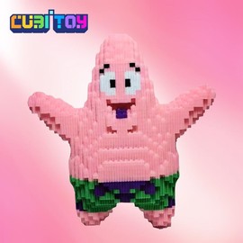 Cubi Cartoon Series Bob (2156 PCS) and Patrick (1860 PCS) Micro 3D Building Block Model:_Bundle