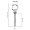 QWORK Threaded Eyebolts, 20 Pack 1/4" x 2" Long 304