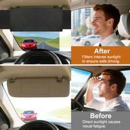 Sun Visor Extender for Car, Visor Extender Sun Blocker, Sun Visor Extension with Anti-Glare Lens Blocks UV & Sunlight, Adjustable Car Sun Visor for Safe Driving (1 Pack)