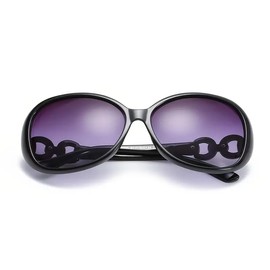 Womens Oversized Black Purple Tinted Sunglasses UV400
