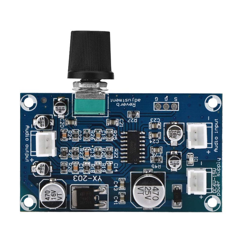 Microphone Reverberation Card, PT2399 Microphone Amplifier Board, DC6-15V Single Channel
