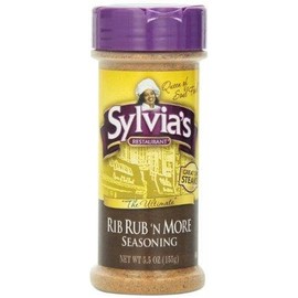 Sylvia’s Rib Rub ‘n More Seasoning, Best BBQ Rub for Ribs, Steak, Pork Chops and More, 5.5oz Container
