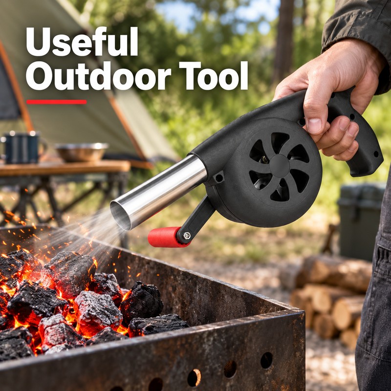 Portable Hand Blower for BBQ & Fireplace – Stainless Steel