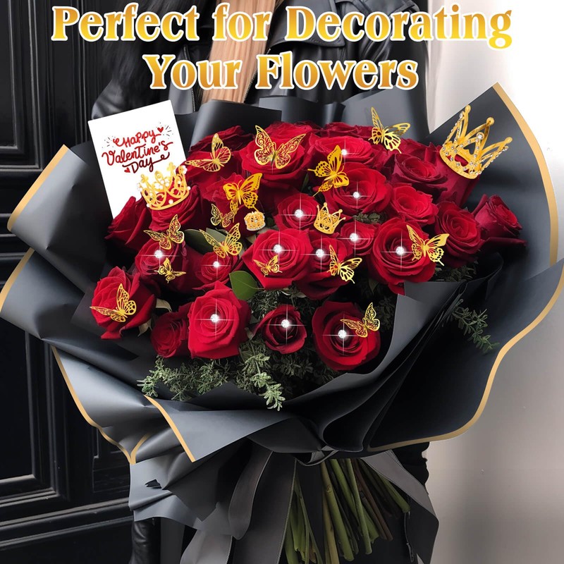 Tetutor 180pcs Waterproof Flower Wrapping Paper Kit, 20 Sheets Floral