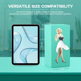 Sirmme Funny Skirt Tissue Box Cover 4.4in Thick Vintage Classy Cute Lady Skirt Tissue Box Holder Rectangular Creative Unique Decorative Tissue Box Cover for House Living Room Bedroom Office Mint