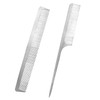 2 PCS Stainless Steel Hair Combs, Metal Rat Tail Comb,