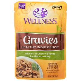 Wellness, Cat Food Pouch Healthy Indulgence Chicken Turkey Gravy, 3 Ounce