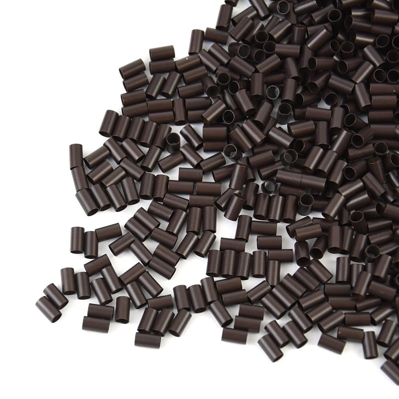 500 PCS Micro Rings Links Beads 3.5x3.0x6.0mm Copper Tubes for