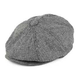 Jaxon Hats Herringbone Newsboy Cap (Large, Grey)