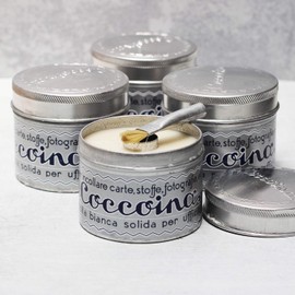 COCCOINA Iconic White Paste Tin with Brush - 125 Gram (4.4 Ounces) - 5 TINS PER Package