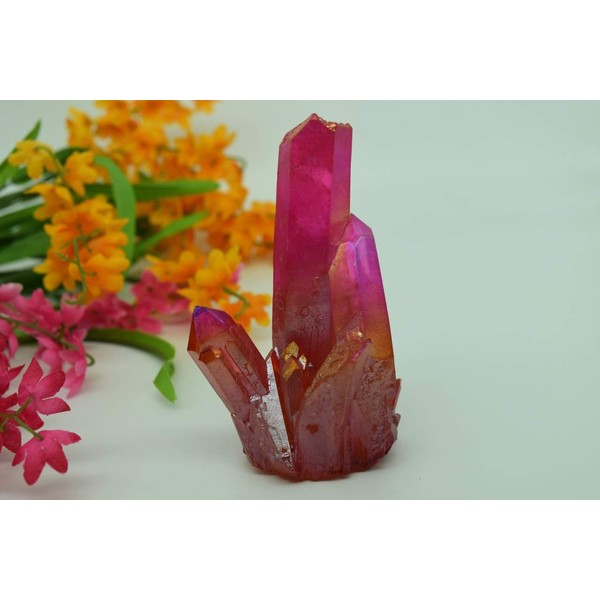 Nature's Enlightenment 322g Pink Angel Aura Quartz Crystal Cluster