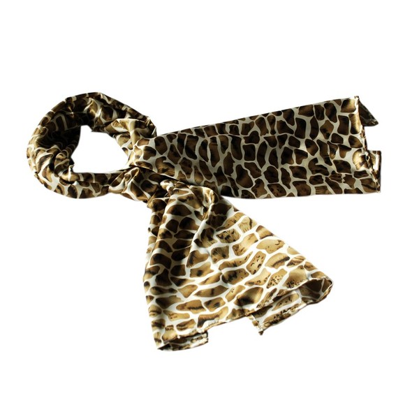 Brando Coffee Giraffe Animal Print Comfy Exquisitely Soft Scarf(Small)