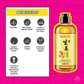 Shampoo De Jengibre Anti Caspa Caída Cabello Fríz Hidratante
