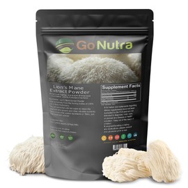 Go Nutra - Lion’s Mane Powder, Potent 10:1 Lion’s Mane Mushroom Powder with 30% Polysaccharides, Pure Lion’s Mane Extract for Tea, Juice, Water, and More, Non-GMO, Vegan, 4 oz
